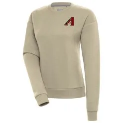 Women's Arizona Diamondbacks Antigua Khaki Victory Pullover Sweatshirt