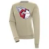 Women's Cleveland Guardians Antigua Khaki Victory Pullover Sweatshirt