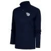Women's Cleveland Guardians Antigua Navy Brushed Metallic Tribute Half-Zip Pullover Top