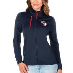 Women's Cleveland Guardians Antigua Navy Generation Full-Zip Jacket
