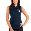 Women's Cleveland Guardians Antigua Navy Sleeveless Tribute Polo