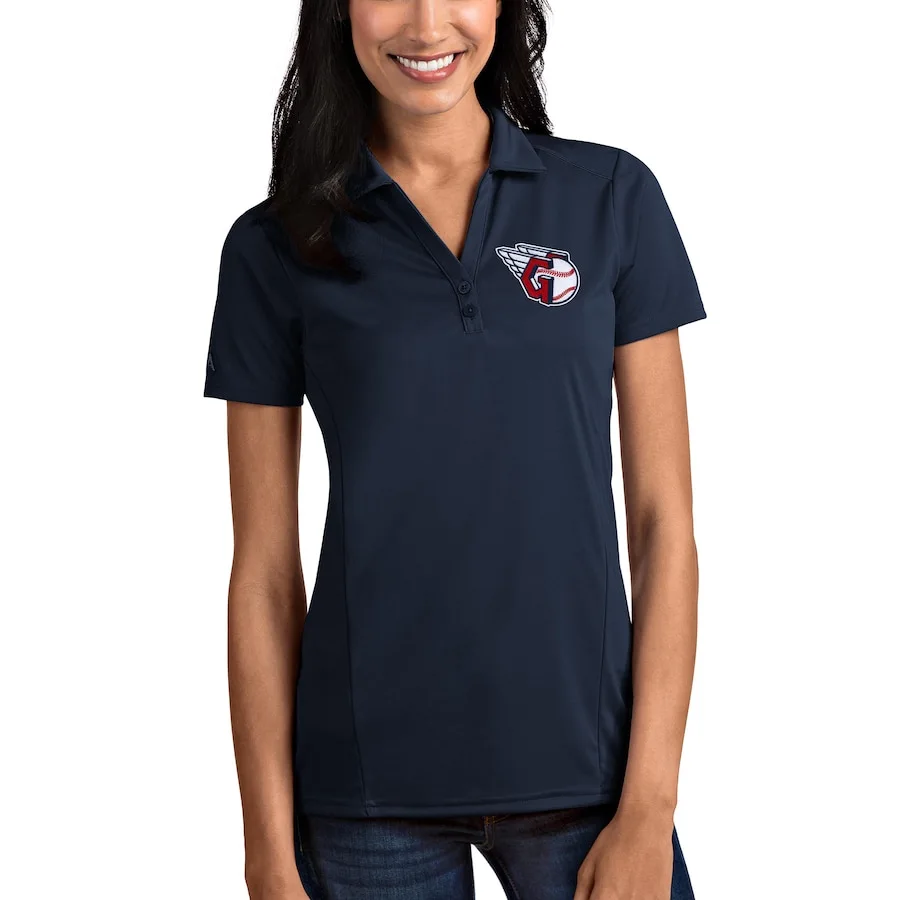 Women's Cleveland Guardians Antigua Navy Tribute Polo 3 Women's Cleveland Guardians Antigua Navy Tribute Polo