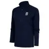 Women's Detroit Tigers Antigua Navy Brushed Metallic Tribute Half-Zip Pullover Top