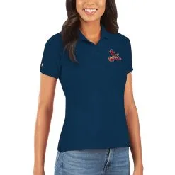 Women's St. Louis Cardinals Antigua Navy Legacy Pique Polo