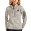 Women's Arizona Diamondbacks Antigua Oatmeal Fortune Quarter-Zip Pullover Jacket