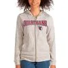 Women's Cleveland Guardians Antigua Oatmeal Wordmark Absolute Full-Zip Hoodie