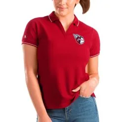 Women's Cleveland Guardians Antigua Red Affluent Polo