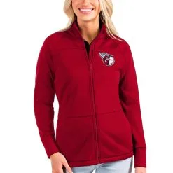 Women's Cleveland Guardians Antigua Red Links Full-Zip Golf Jacket
