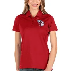 Women's Cleveland Guardians Antigua Red Logo Balance Polo