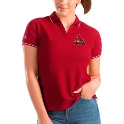 Women's St. Louis Cardinals Antigua Red Affluent Polo