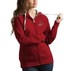 Women's St. Louis Cardinals Antigua Red Victory Full-Zip Hoodie