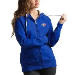 Women's Toronto Blue Jays Antigua Royal Victory Full-Zip Hoodie