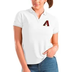 Women's Arizona Diamondbacks Antigua White Affluent Polo