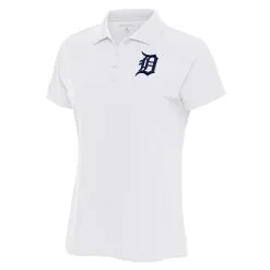 Women's Detroit Tigers Antigua White Logo Legacy Pique Polo