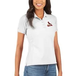 Women's St. Louis Cardinals Antigua White Legacy Pique Polo