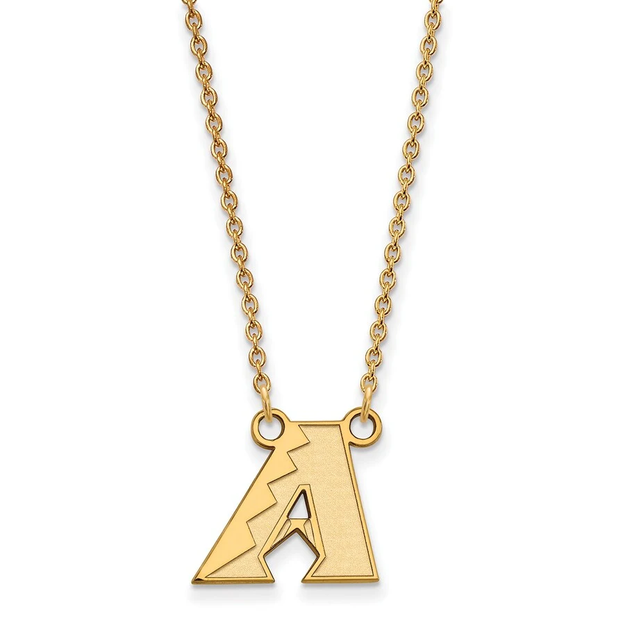 LogoArt Women's Arizona Diamondbacks 18'' 14k Yellow Gold Small Pendant Necklace 3 LogoArt Women's Arizona Diamondbacks 18'' 14k Yellow Gold Small Pendant Necklace