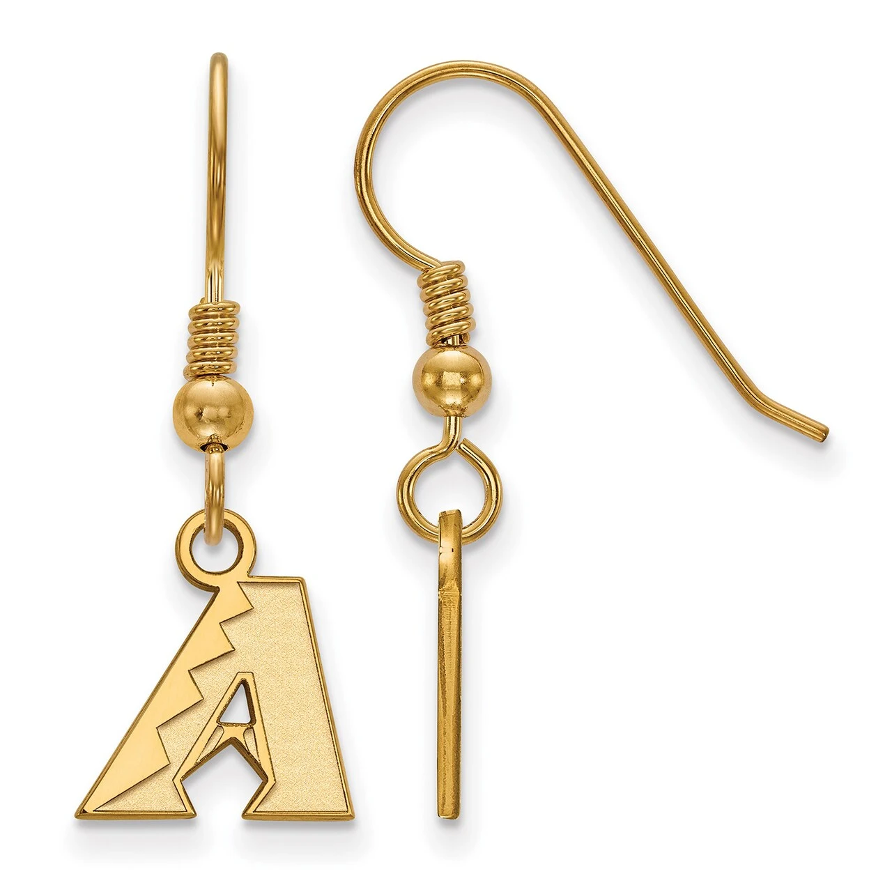 LogoArt Women's Arizona Diamondbacks Gold-Plated Sterling Silver Extra-Small Dangle Earrings 3 LogoArt Women's Arizona Diamondbacks Gold-Plated Sterling Silver Extra-Small Dangle Earrings