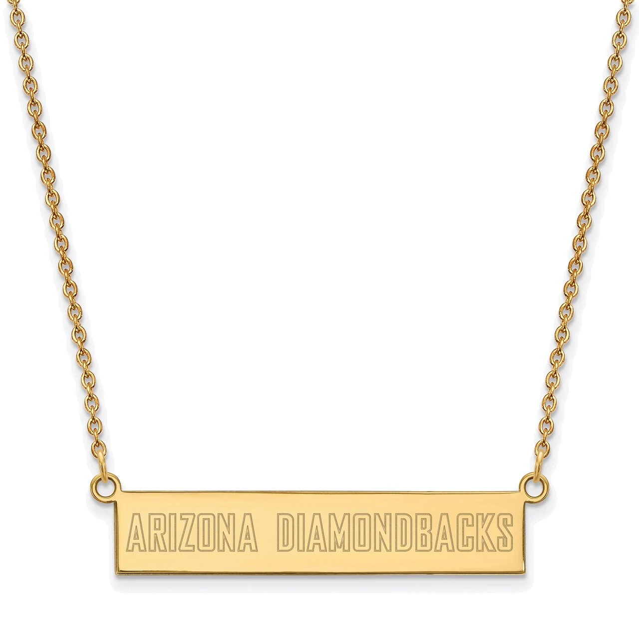 LogoArt Women's Arizona Diamondbacks Gold-Plated Sterling Silver Small Bar Necklace 3 LogoArt Women's Arizona Diamondbacks Gold-Plated Sterling Silver Small Bar Necklace