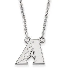 LogoArt Women's Arizona Diamondbacks Small Logo Sterling Silver Pendant Necklace