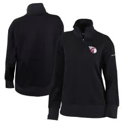Women's Cleveland Guardians Columbia Black Omni-Wick Birchwood Hills Quarter-Zip Pullover Top
