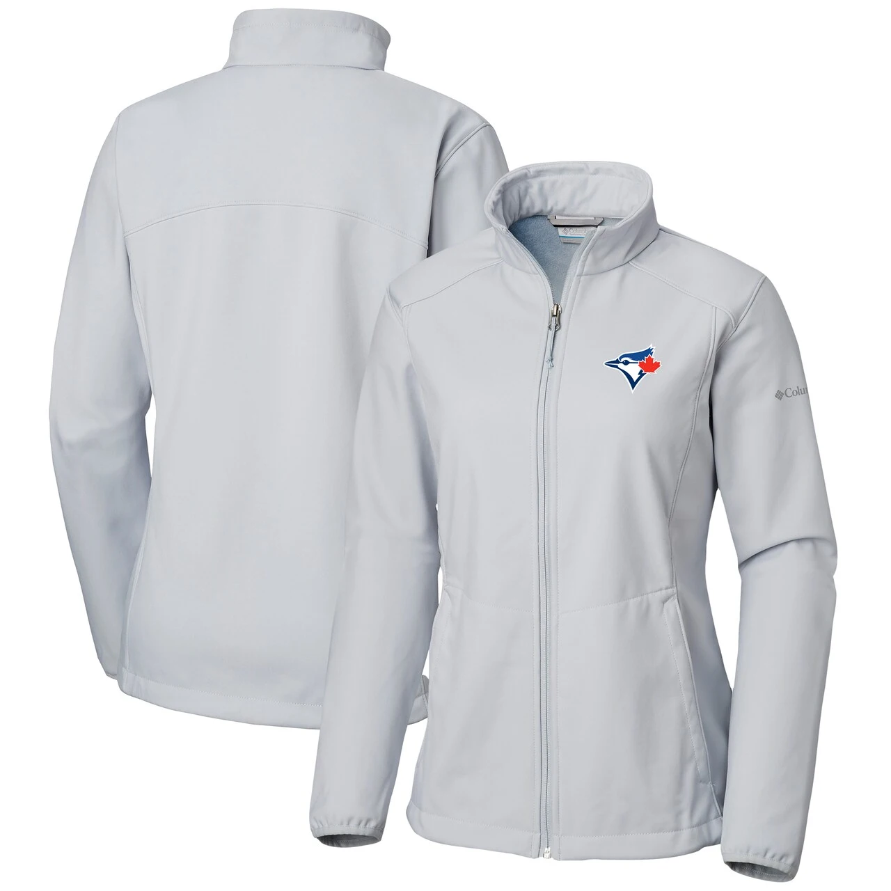 Women's Toronto Blue Jays Columbia Gray Kruser Ridge II Softshell Full-Zip Jacket 3 Women's Toronto Blue Jays Columbia Gray Kruser Ridge II Softshell Full-Zip Jacket