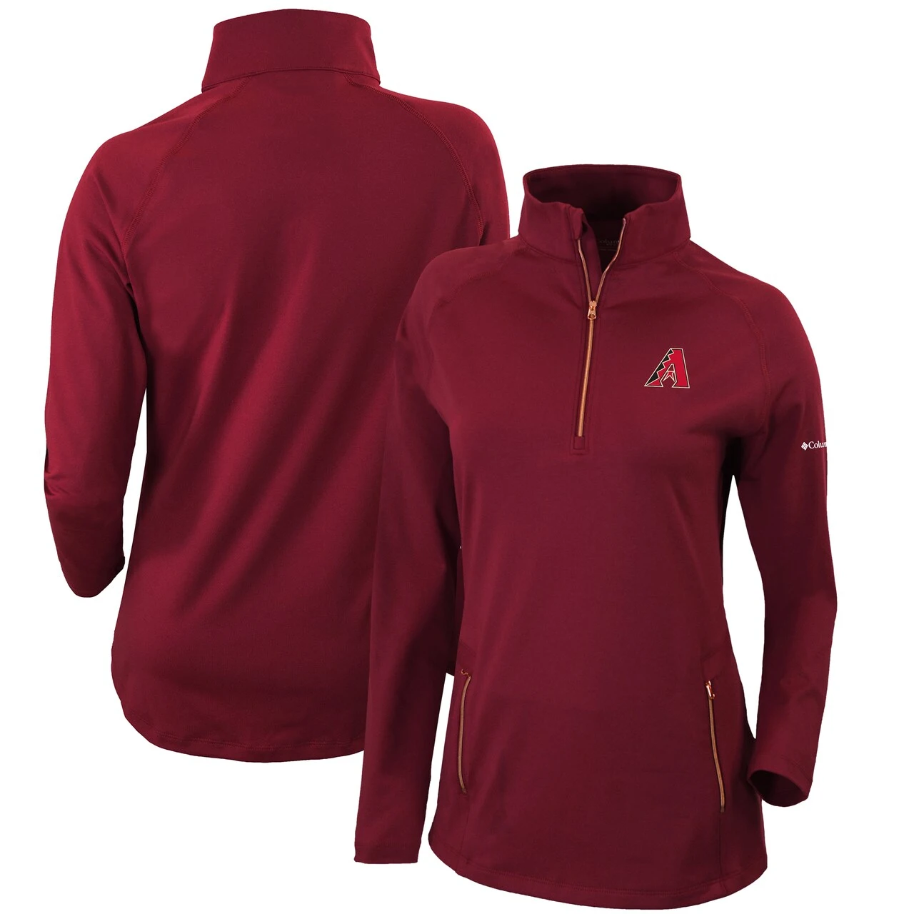 Women's Arizona Diamondbacks Columbia Maroon Omni-Wick Outward Nine Quarter-Zip Pullover Jacket 3 Women's Arizona Diamondbacks Columbia Maroon Omni-Wick Outward Nine Quarter-Zip Pullover Jacket