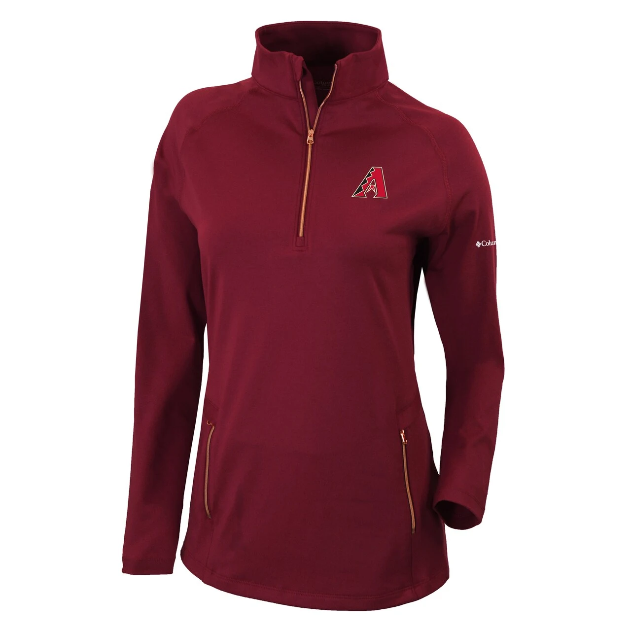 Women's Arizona Diamondbacks Columbia Maroon Omni-Wick Outward Nine Quarter-Zip Pullover Jacket 4 Women's Arizona Diamondbacks Columbia Maroon Omni-Wick Outward Nine Quarter-Zip Pullover Jacket - Image 2