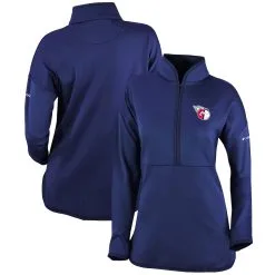 Women's Cleveland Guardians Columbia Navy Go For It Half-Zip Pullover Top