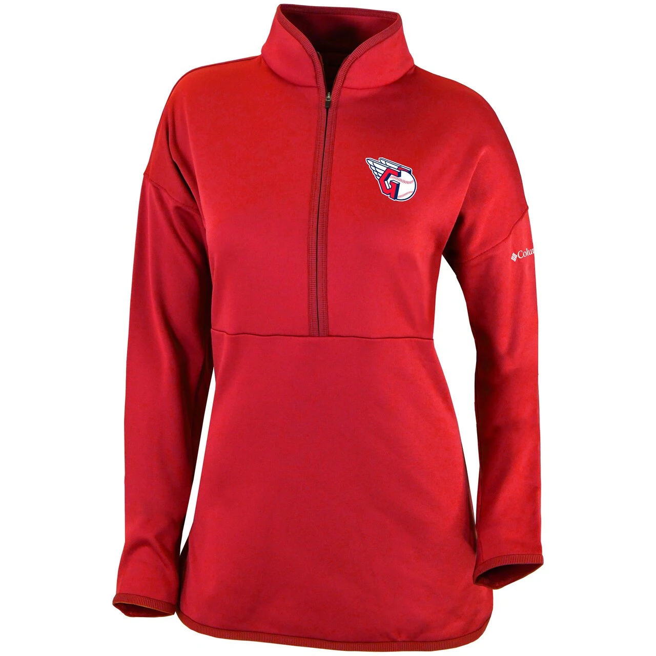 Women's Cleveland Guardians Columbia Red Go For It Half-Zip Pullover Top 4 Women's Cleveland Guardians Columbia Red Go For It Half-Zip Pullover Top - Image 2