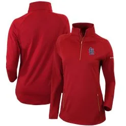 Women's St. Louis Cardinals Columbia Red Omni-Wick Outward Nine Quarter-Zip Pullover Jacket