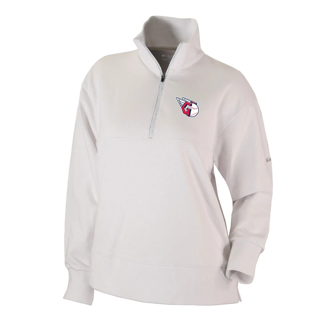 Women's Cleveland Guardians Columbia White Omni-Wick Birchwood Hills Quarter-Zip Pullover Top 4 Women's Cleveland Guardians Columbia White Omni-Wick Birchwood Hills Quarter-Zip Pullover Top - Image 2