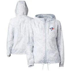 Women's Toronto Blue Jays Columbia White Flash Forward Full-Zip Windbreaker Jacket