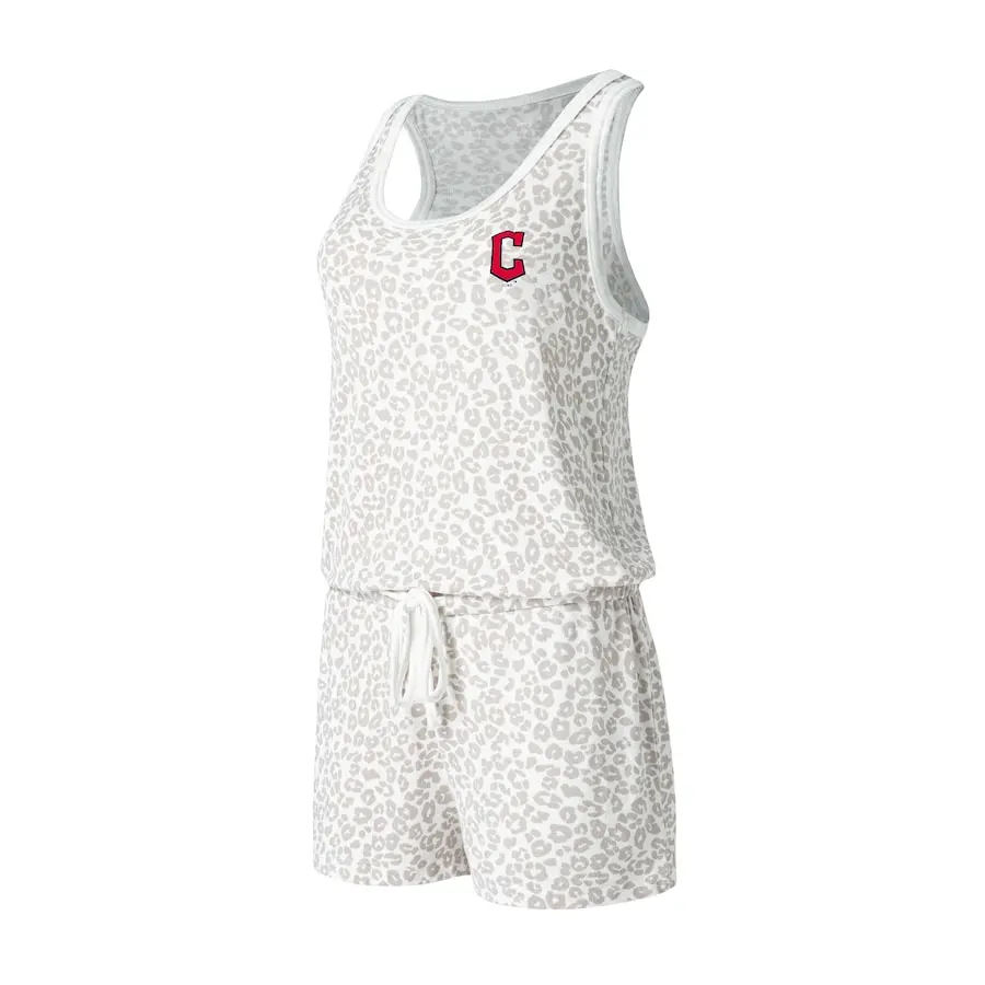 Women's Cleveland Guardians Concepts Sport Cream Montana Hacci Knit Romper 3 Women's Cleveland Guardians Concepts Sport Cream Montana Hacci Knit Romper