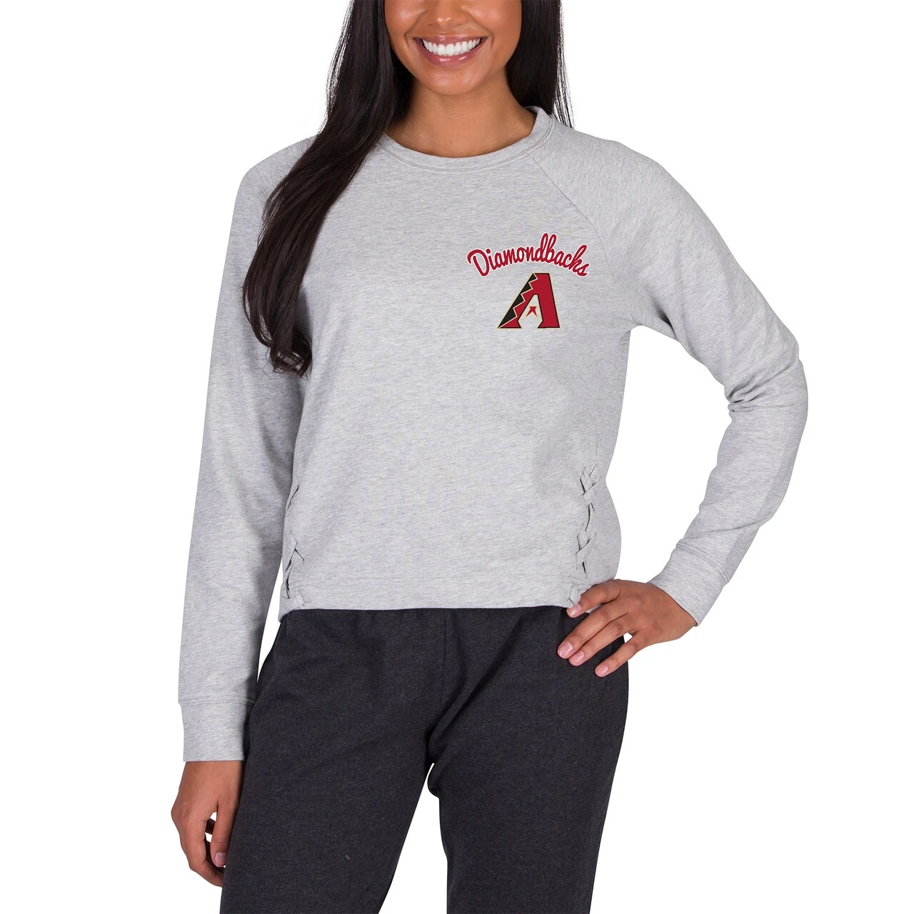 Women's Arizona Diamondbacks Concepts Sport Gray Greenway Long Sleeve Top 3 Women's Arizona Diamondbacks Concepts Sport Gray Greenway Long Sleeve Top