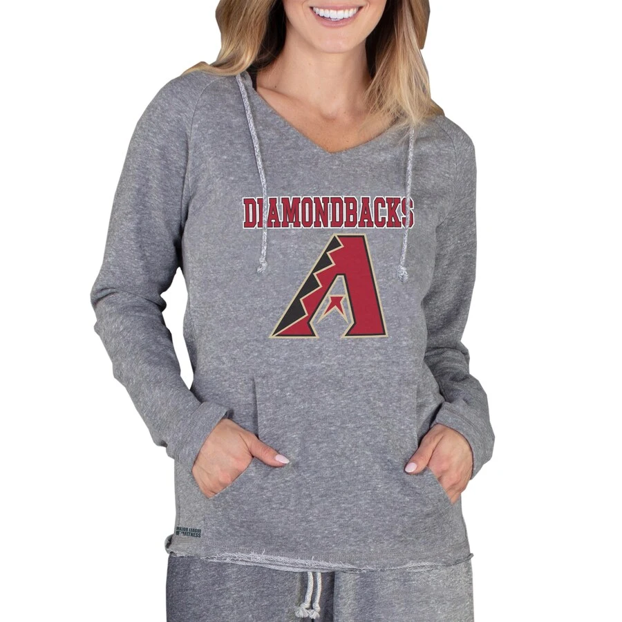 Women's Arizona Diamondbacks Concepts Sport Gray Mainstream Terry Long Sleeve Hoodie Top 3 Women's Arizona Diamondbacks Concepts Sport Gray Mainstream Terry Long Sleeve Hoodie Top