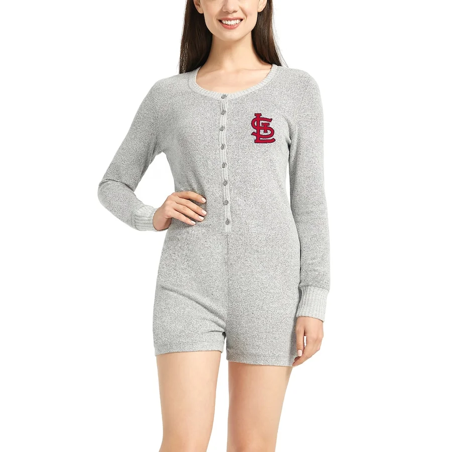 Women's St. Louis Cardinals Concepts Sport Gray Venture Sweater Romper 3 Women's St. Louis Cardinals Concepts Sport Gray Venture Sweater Romper