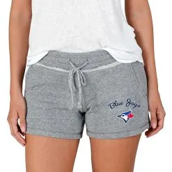 Women's Toronto Blue Jays Concepts Sport Gray Mainstream Terry Shorts