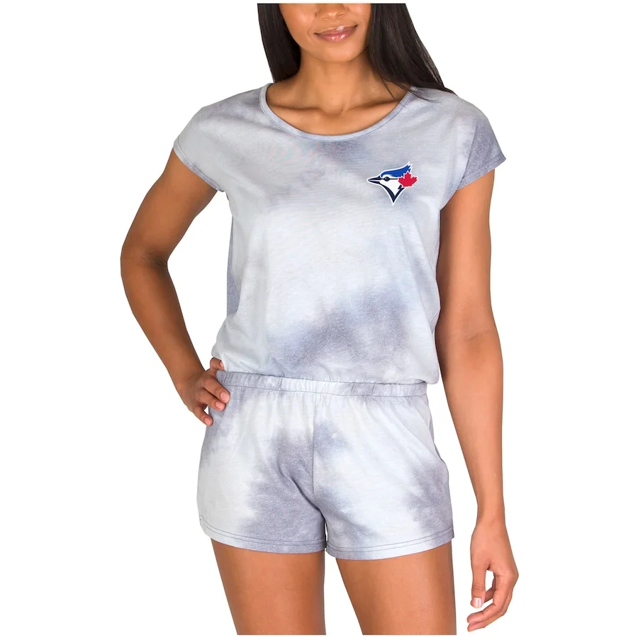 Women's Toronto Blue Jays Concepts Sport Gray Marina Romper 3 Women's Toronto Blue Jays Concepts Sport Gray Marina Romper