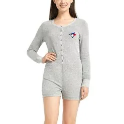 Women's Toronto Blue Jays Concepts Sport Gray Venture Sweater Romper