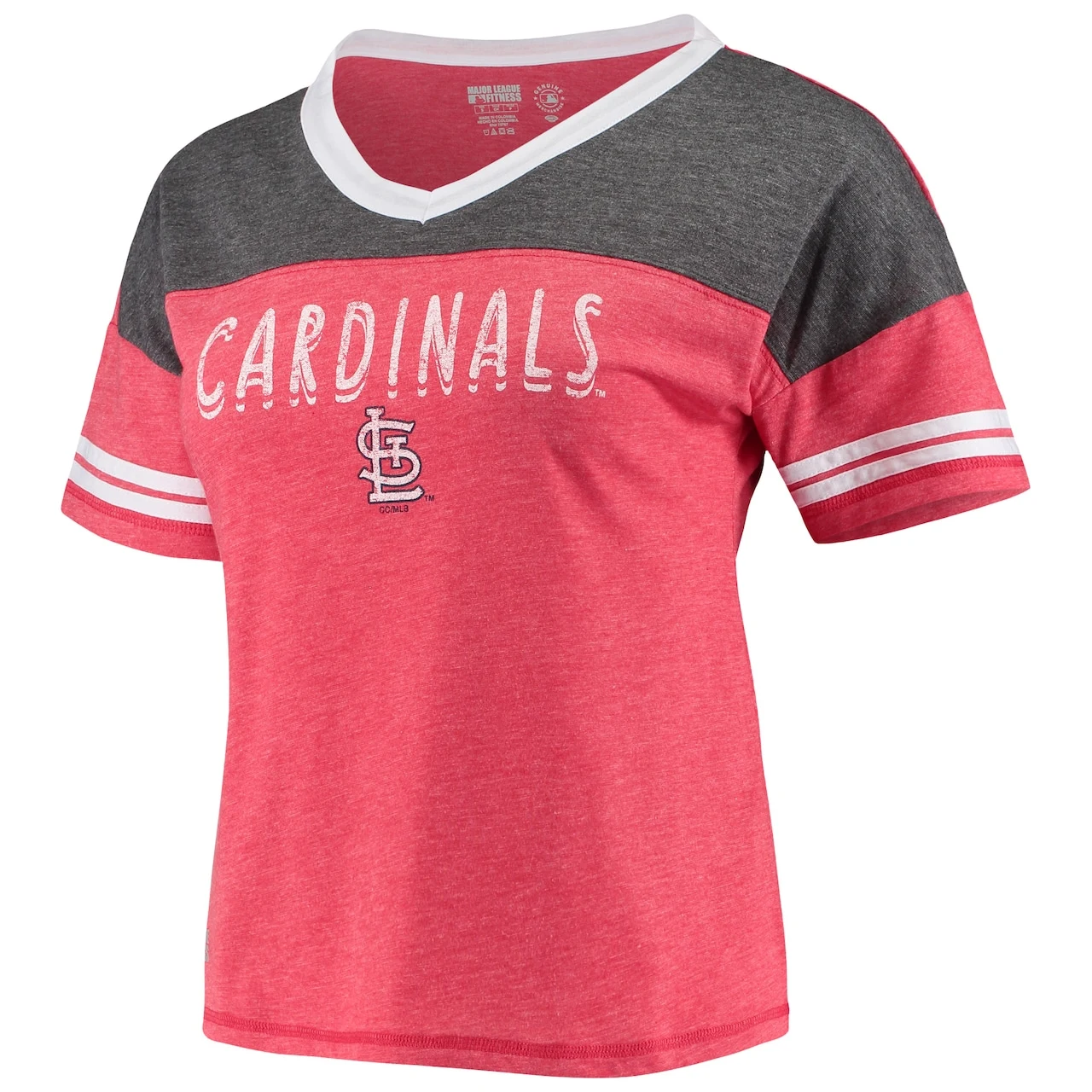 Women's St. Louis Cardinals Concepts Sport Heathered Red Crescent Tri-Blend V-Neck T-Shirt & Shorts Sleep Set 4 Women's St. Louis Cardinals Concepts Sport Heathered Red Crescent Tri-Blend V-Neck T-Shirt & Shorts Sleep Set - Image 2