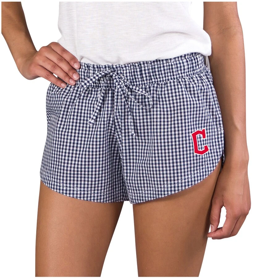 Women's Cleveland Guardians Concepts Sport Navy Tradition Woven Shorts 3 Women's Cleveland Guardians Concepts Sport Navy Tradition Woven Shorts