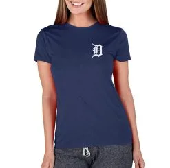 Women's Detroit Tigers Concepts Sport Navy Marathon Knit T-Shirt