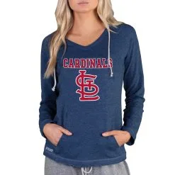 Women's St. Louis Cardinals Concepts Sport Navy Mainstream Terry Long Sleeve Hoodie Top