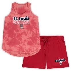 Women's St. Louis Cardinals Concepts Sport Red Plus Size Cloud Tank Top & Shorts Sleep Set