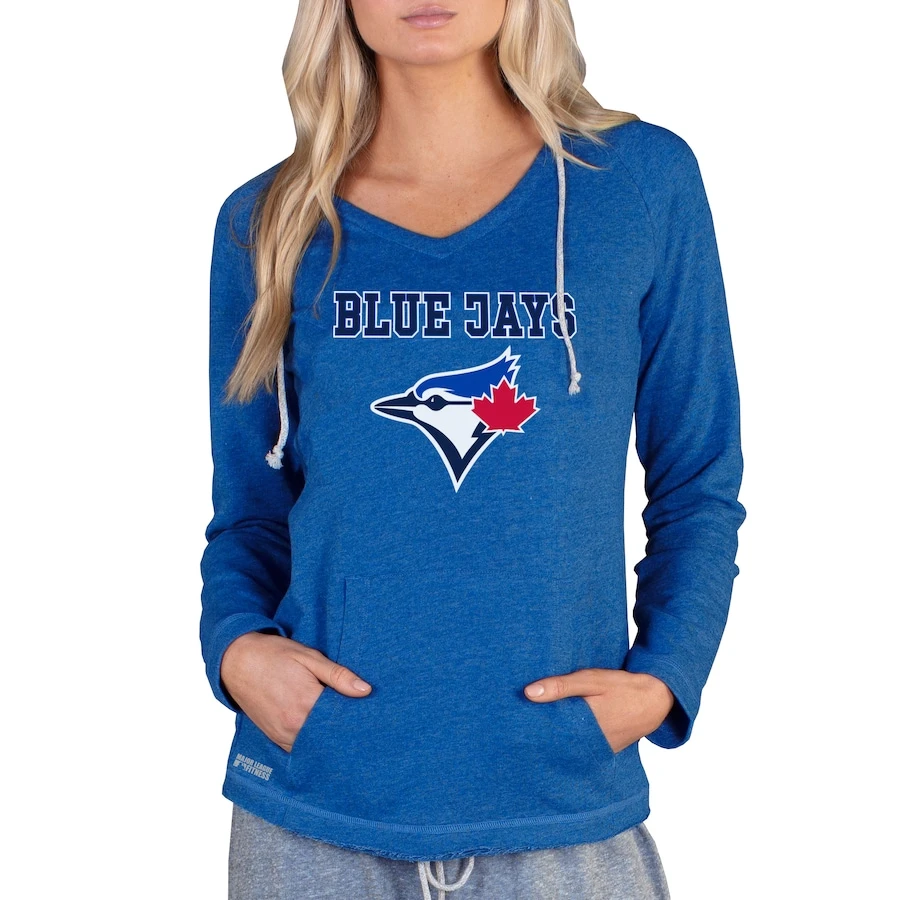 Women's Toronto Blue Jays Concepts Sport Royal Mainstream Terry Long Sleeve Hoodie Top 3 Women's Toronto Blue Jays Concepts Sport Royal Mainstream Terry Long Sleeve Hoodie Top