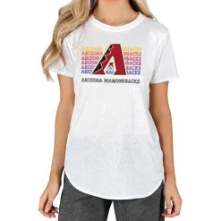 Women's Arizona Diamondbacks Concepts Sport White Gable Knit T-Shirt
