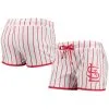 Women's St. Louis Cardinals Concepts Sport White Vigor Pinstripe Sleep Shorts