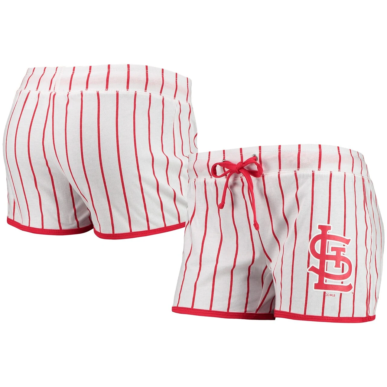 Women's St. Louis Cardinals Concepts Sport White Vigor Pinstripe Sleep Shorts 3 Women's St. Louis Cardinals Concepts Sport White Vigor Pinstripe Sleep Shorts