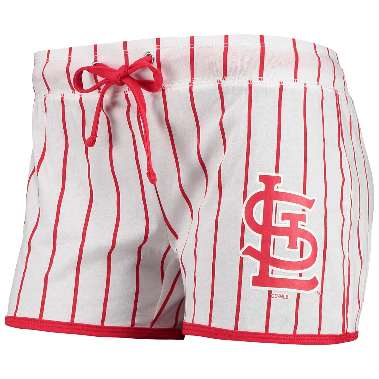 Women's St. Louis Cardinals Concepts Sport White Vigor Pinstripe Sleep Shorts 4 Women's St. Louis Cardinals Concepts Sport White Vigor Pinstripe Sleep Shorts - Image 2