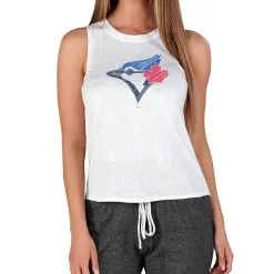 Women's Toronto Blue Jays Concepts Sport White Gable Knit Tank